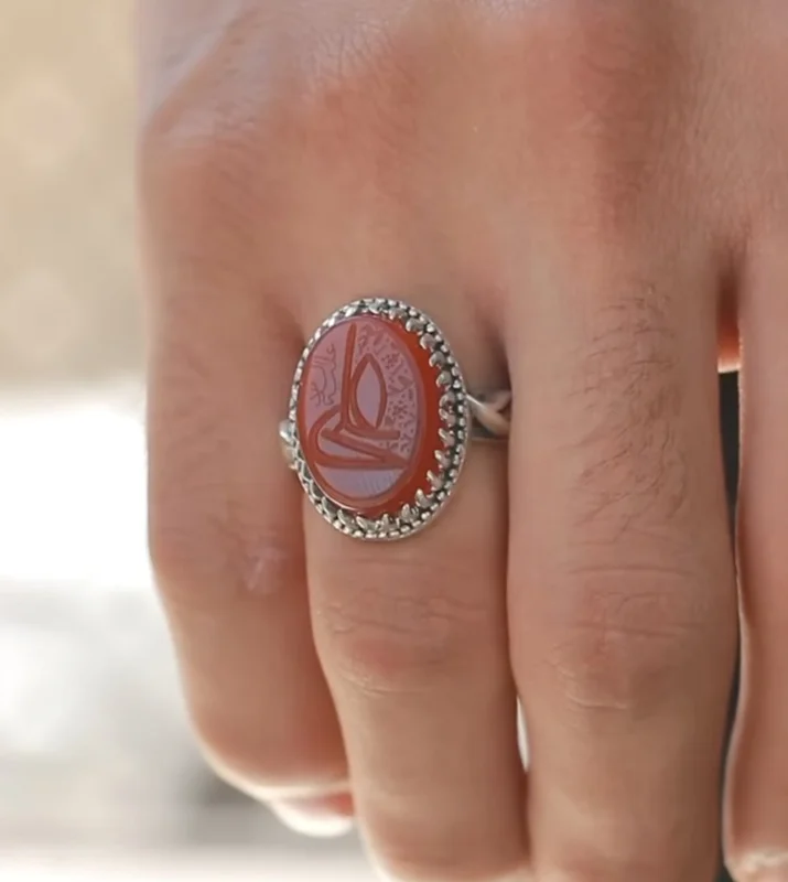 انگشتر مردانه عقیق سرخ کد 1083