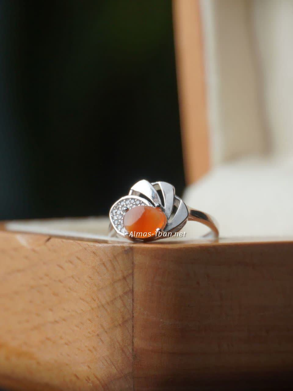 انگشتر عقیق پرتقالی یمنی کد 759