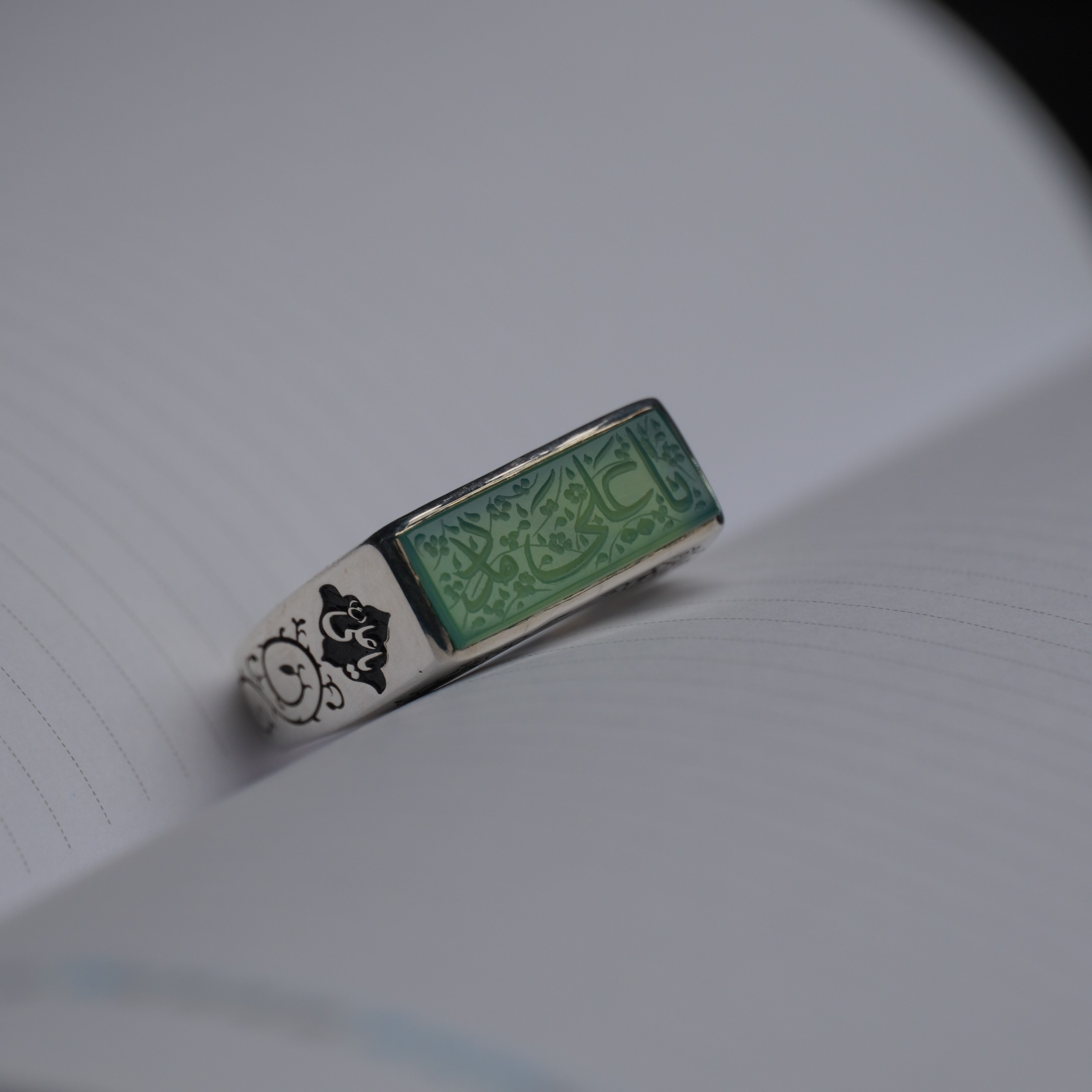 انگشتر مردانه عقیق سبز کد 1295