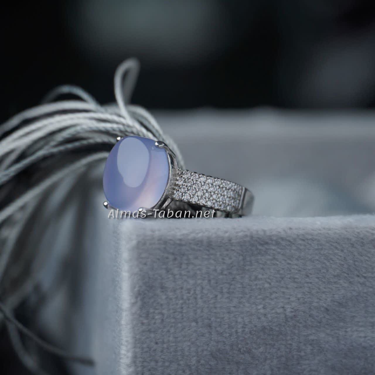 انگشتر زنانه عقیق کبود یمنی کد 702