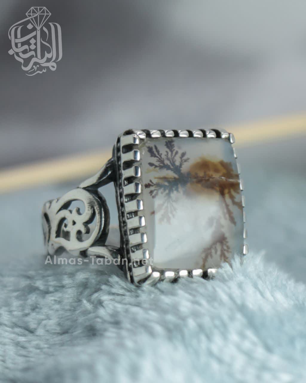 انگشتر مردانه عقیق شجر کد 2854