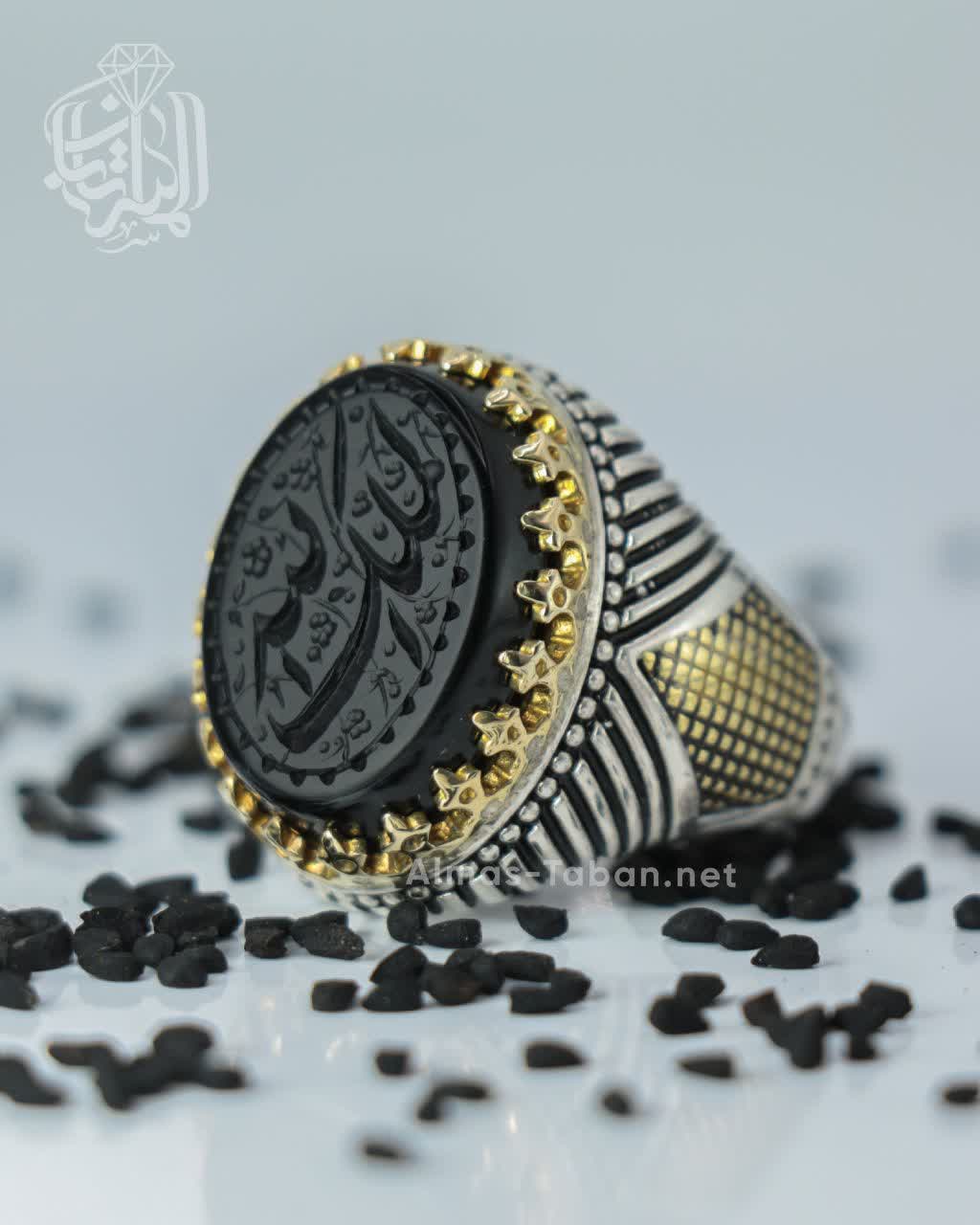 انگشتر مردانه عقیق مشکی کد 2823