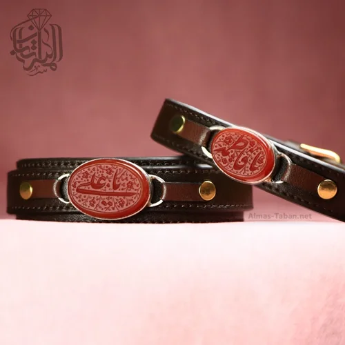 ست دستبند زنانه و مردانه عقیق سرخ کد 2597