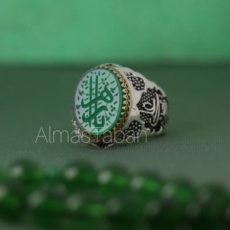 انگشتر مردانه عقیق سبز کد 2799