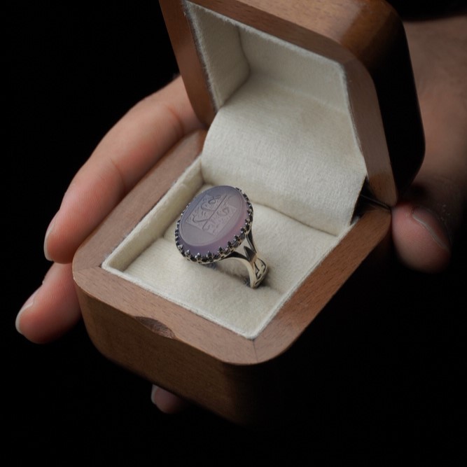 انگشتر مردانه عقیق کبود کد 1279