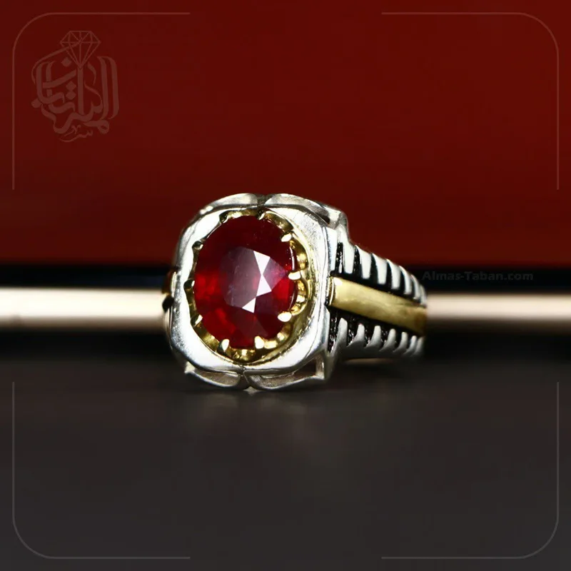 انگشتر مردانه یاقوت سرخ کد 2350