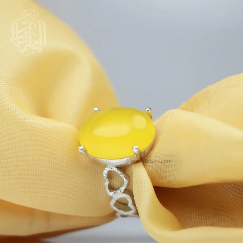 انگشتر زنانه عقیق زرد کد 603