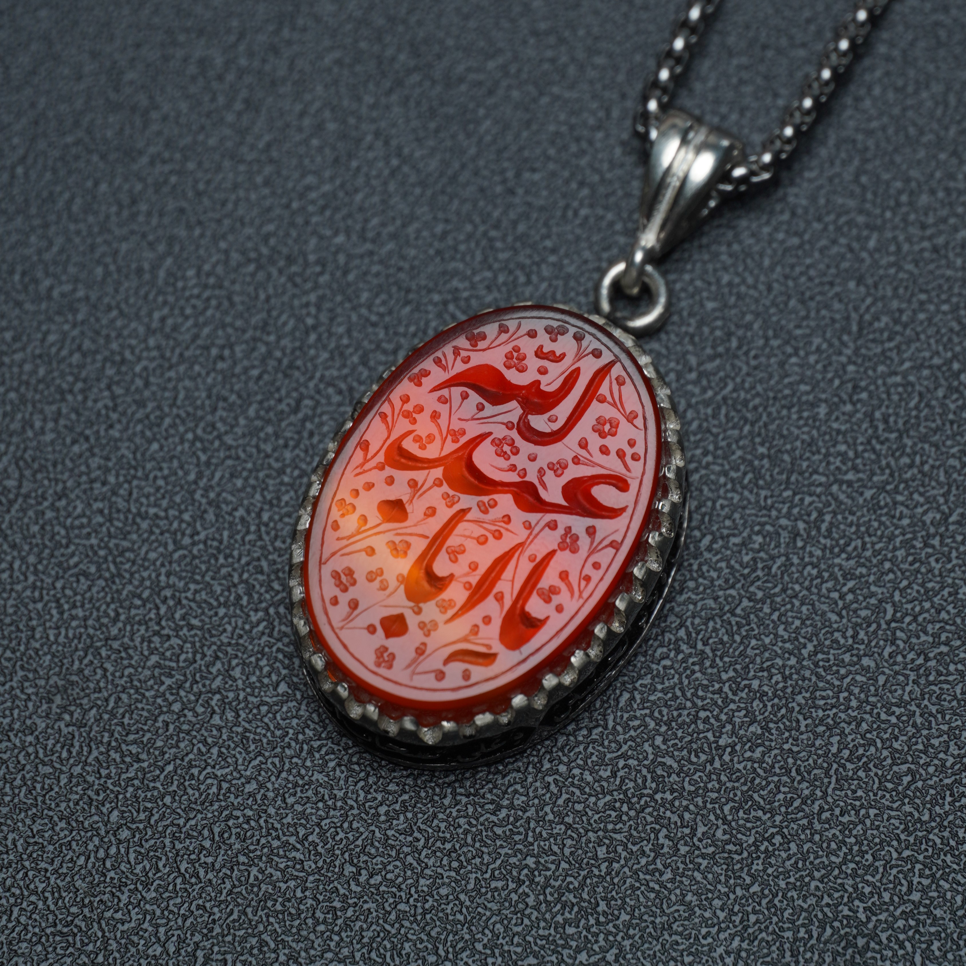 گردنبند مردانه عقیق سرخ کد 1228