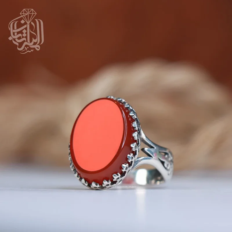 انگشتر مردانه عقیق سرخ کد 2659