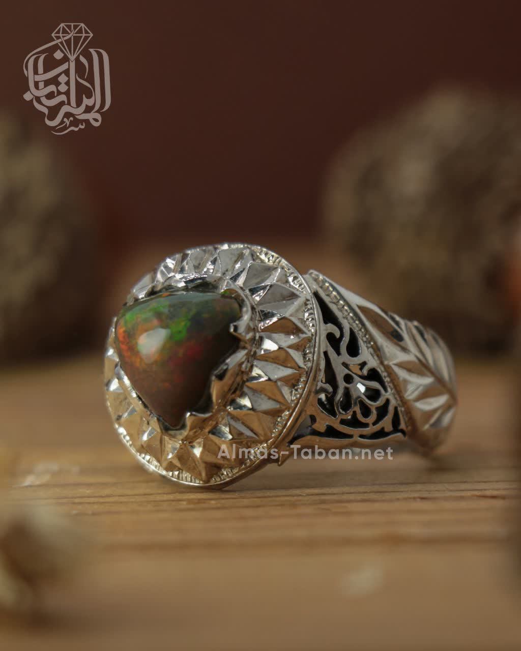 انگشتر مردانه اوپال آتشین کد 2834