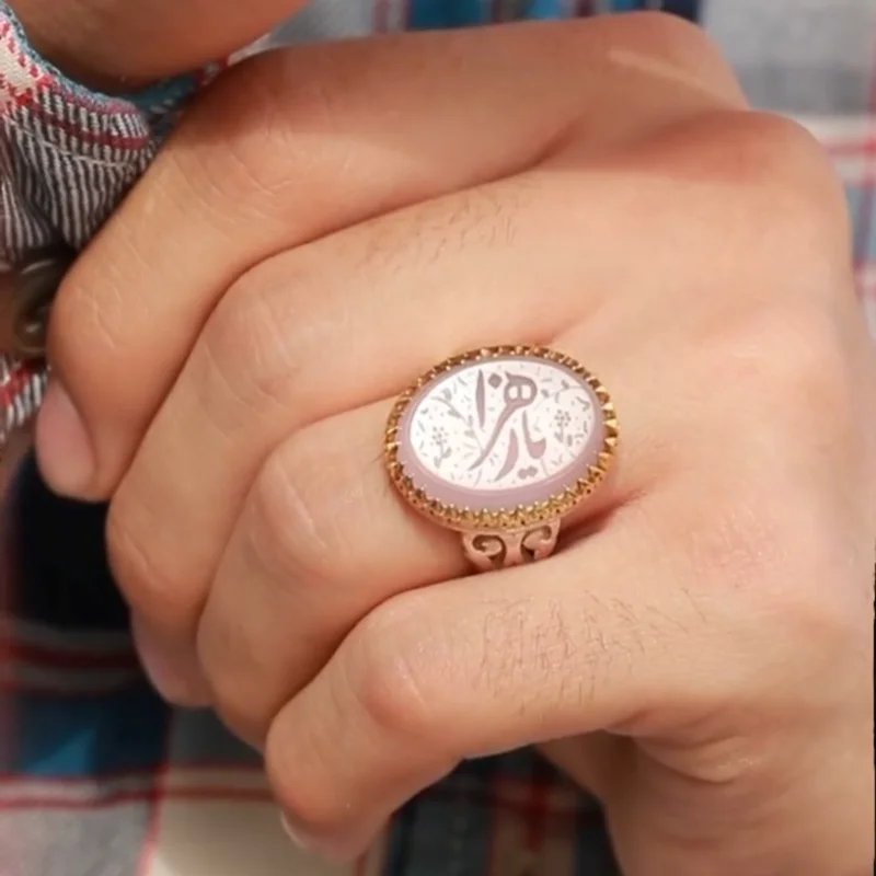 انگشتر مردانه عقیق کبود کد 1061