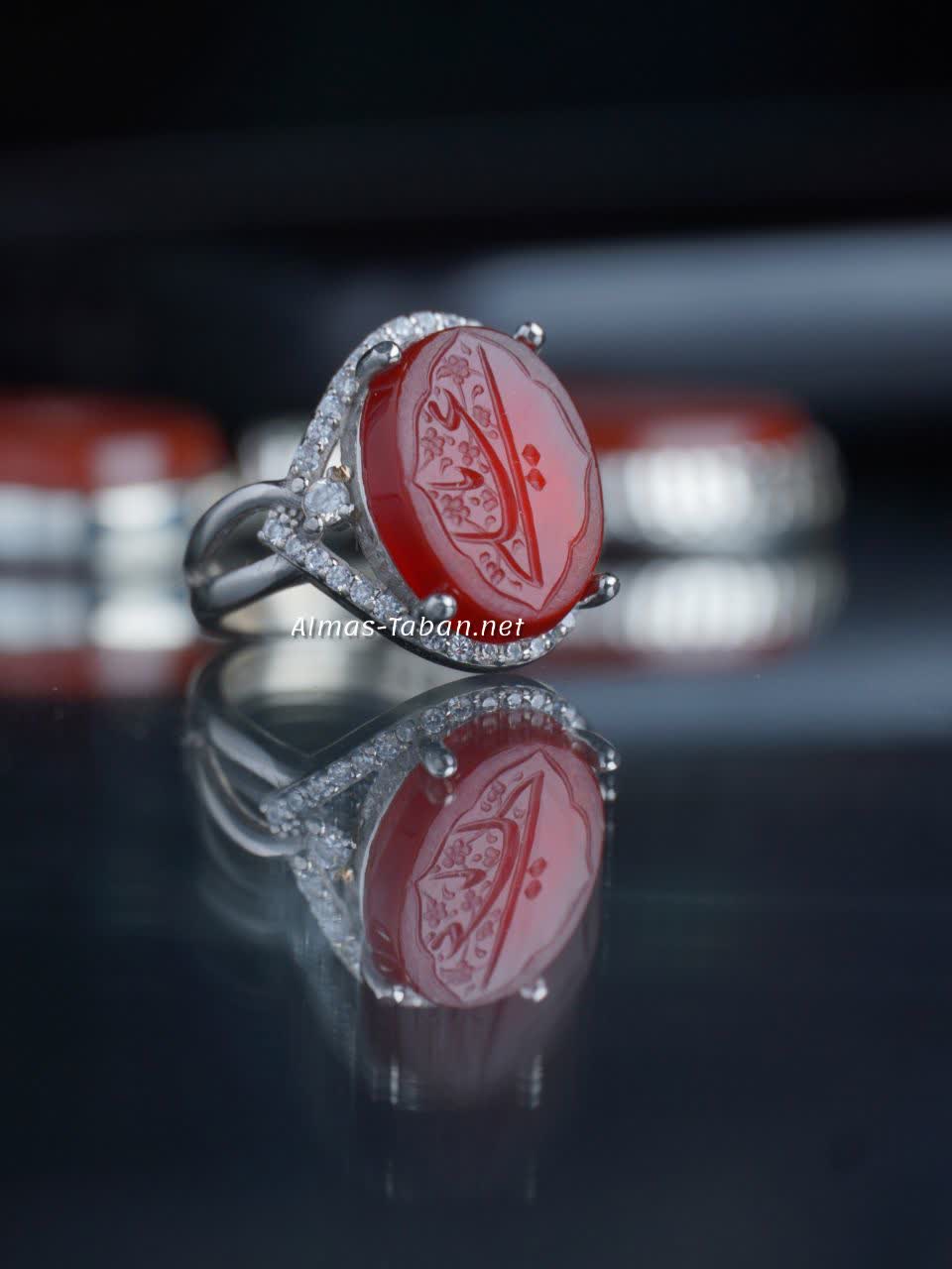 انگشتر زنانه عقیق سرخ کد 741