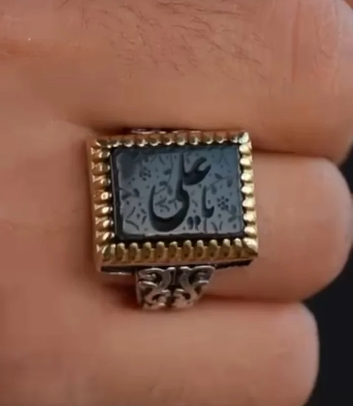انگشتر مردانه عقیق مشکی کد 1046