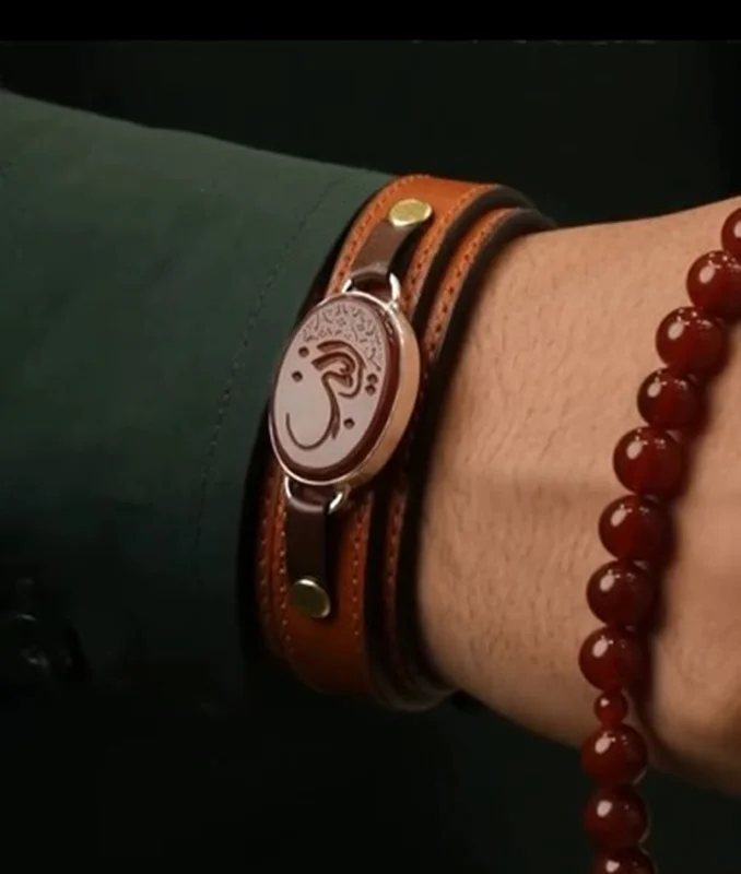 دستبند مردانه عقیق سرخ کد 1125