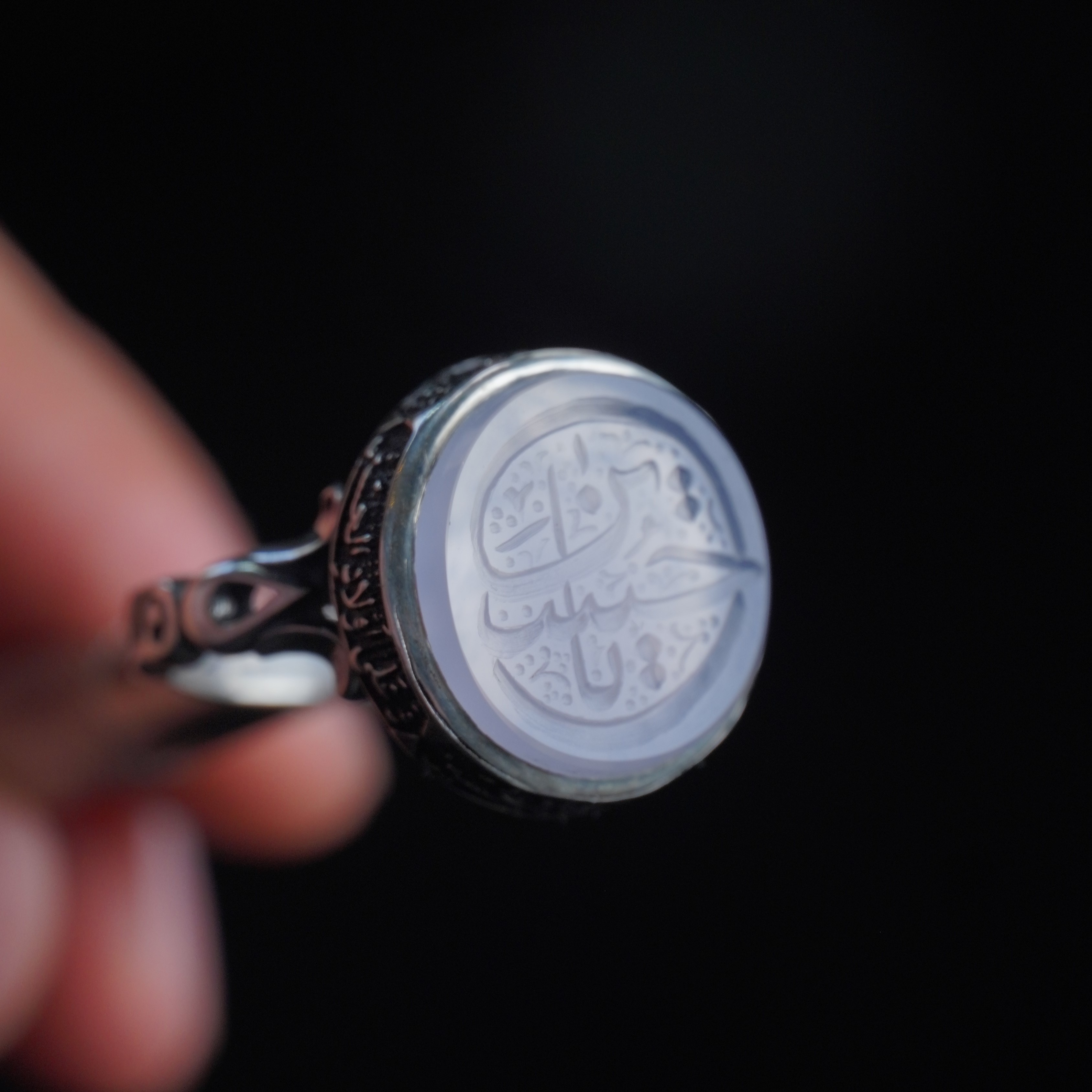 انگشتر مردانه عقیق کبود کد 1259