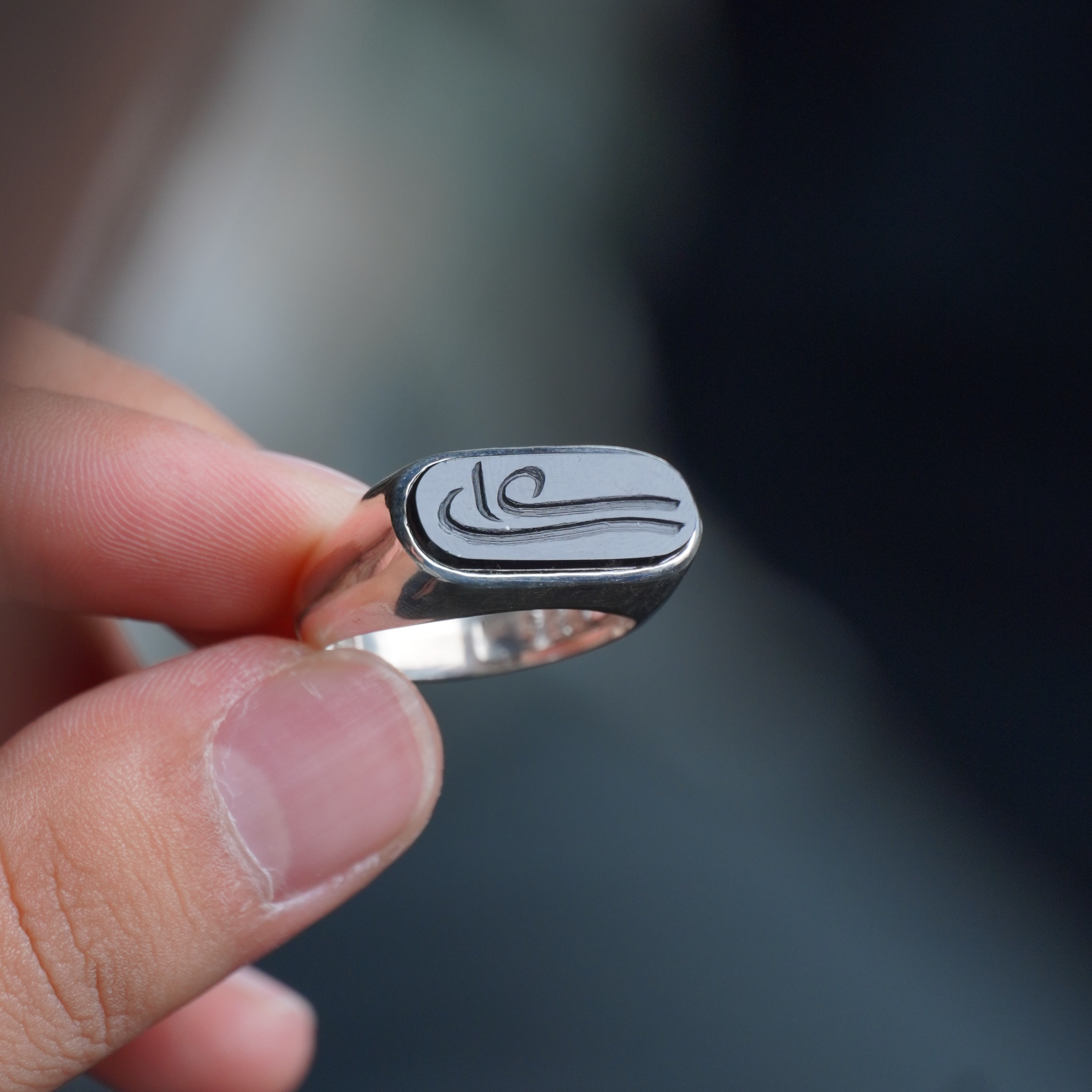 انگشتر مردانه عقیق مشکی کد 1278