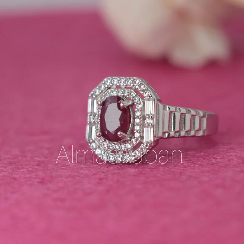 انگشتر زنانه یاقوت سرخ کد 673