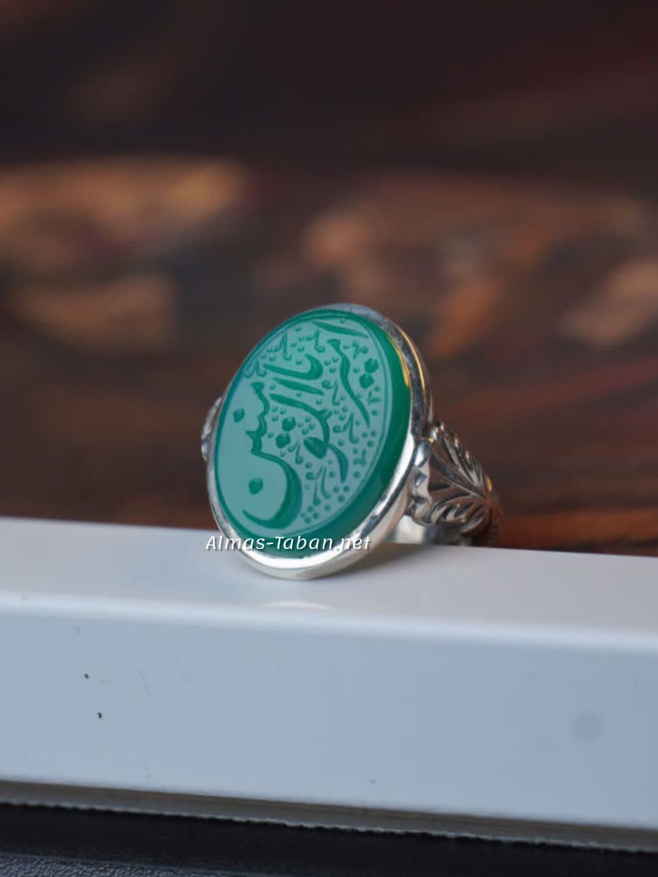 انگشتر مردانه عقیق سبز کد 2900