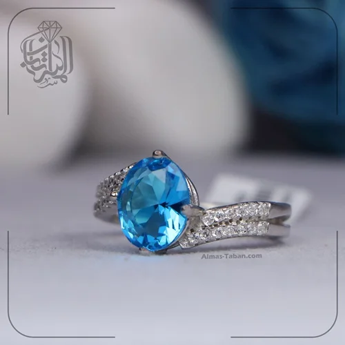 انگشتر جواهری سنتاتیک آبی کد565