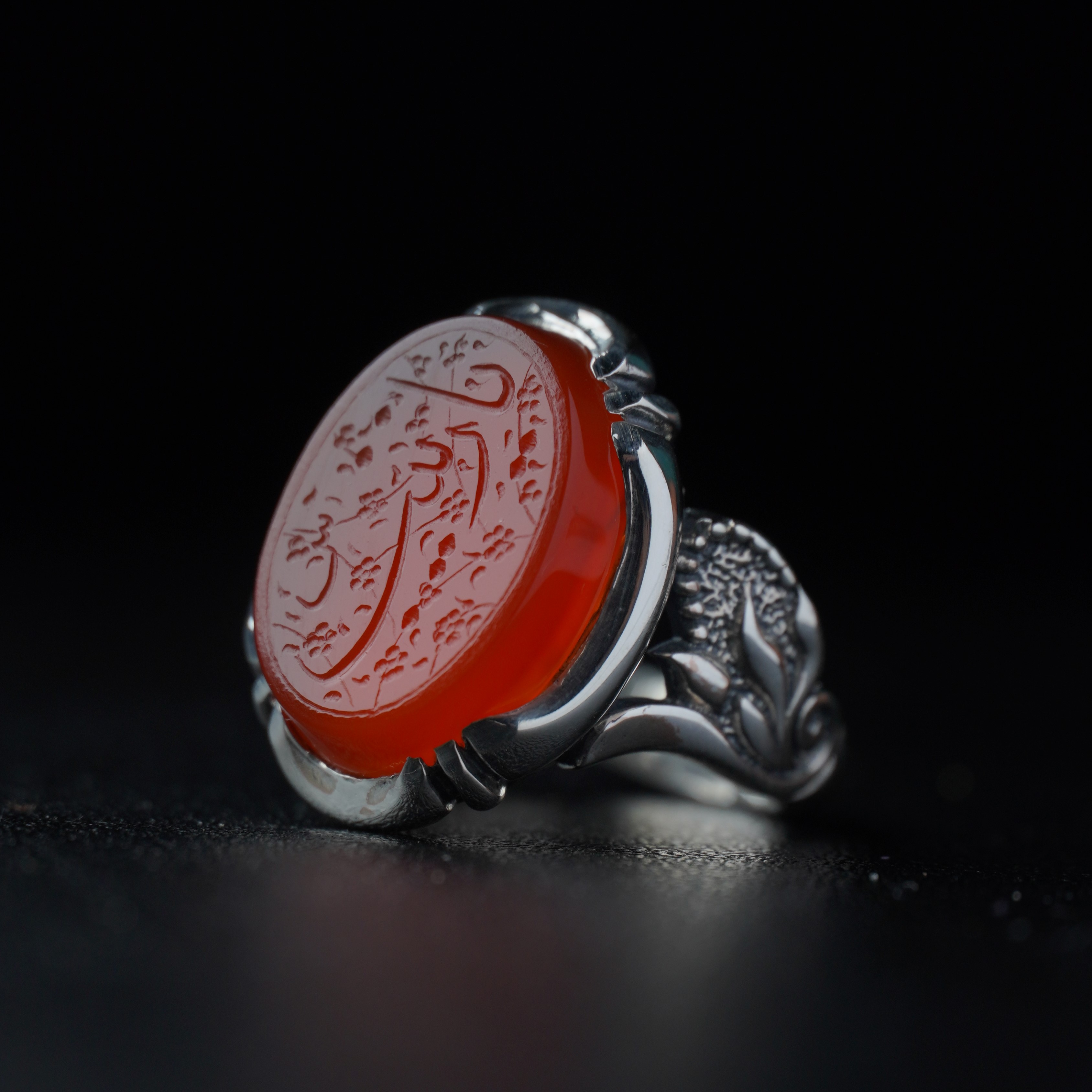 انگشتر مردانه عقیق سرخ کد 1273