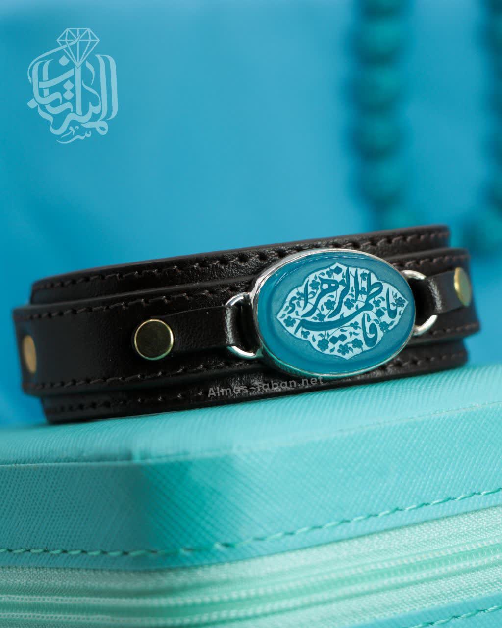 دستبند مردانه عقیق آبی کد 2878