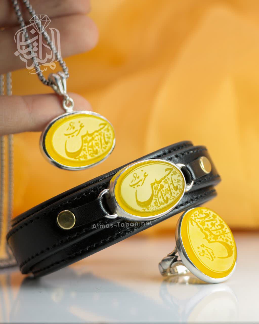 فول ست مردانه عقیق زرد کد 2934