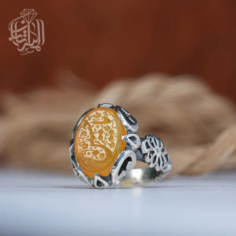 انگشتر مردانه عقیق زرد کد 2667
