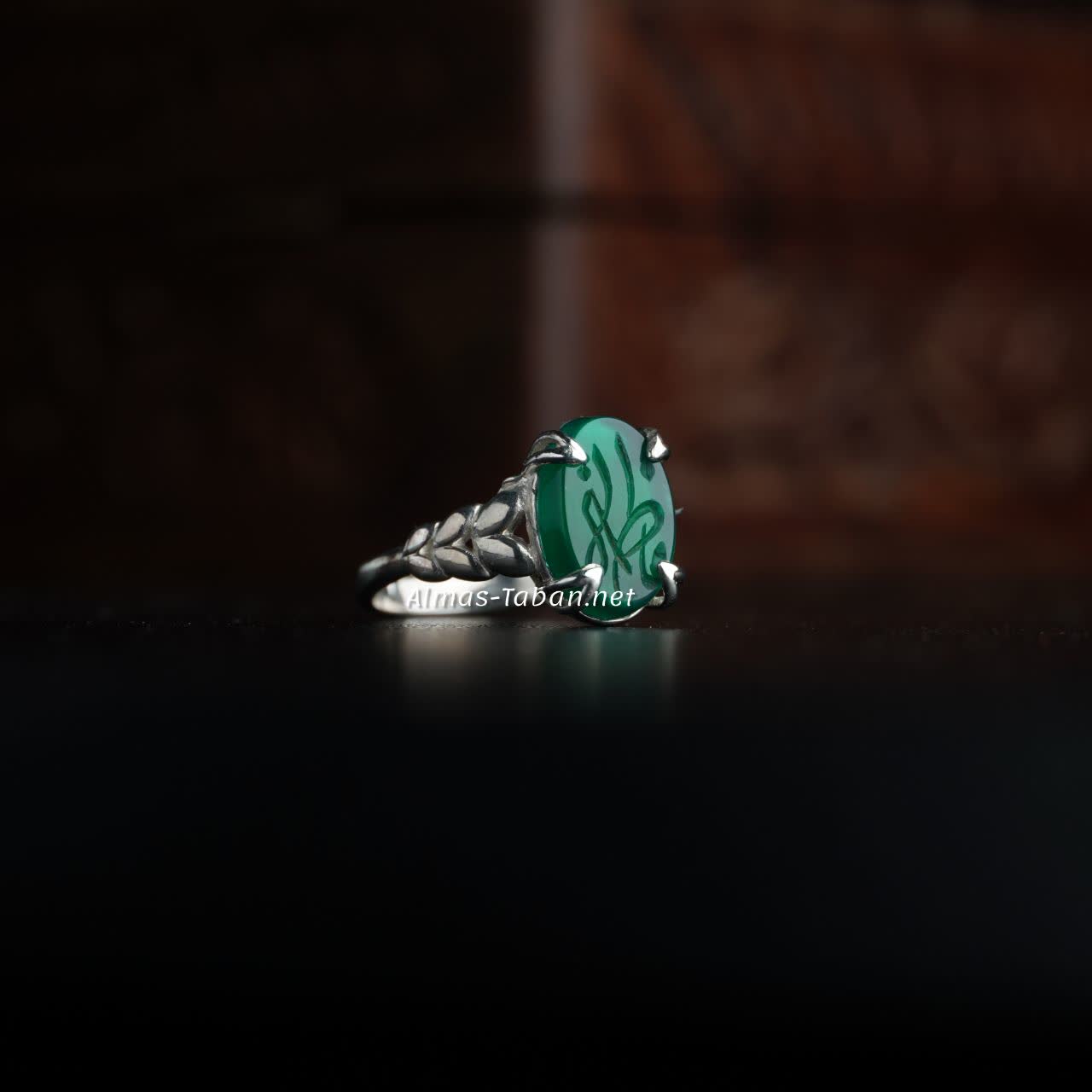 انگشتر زنانه عقیق سبز کد 738
