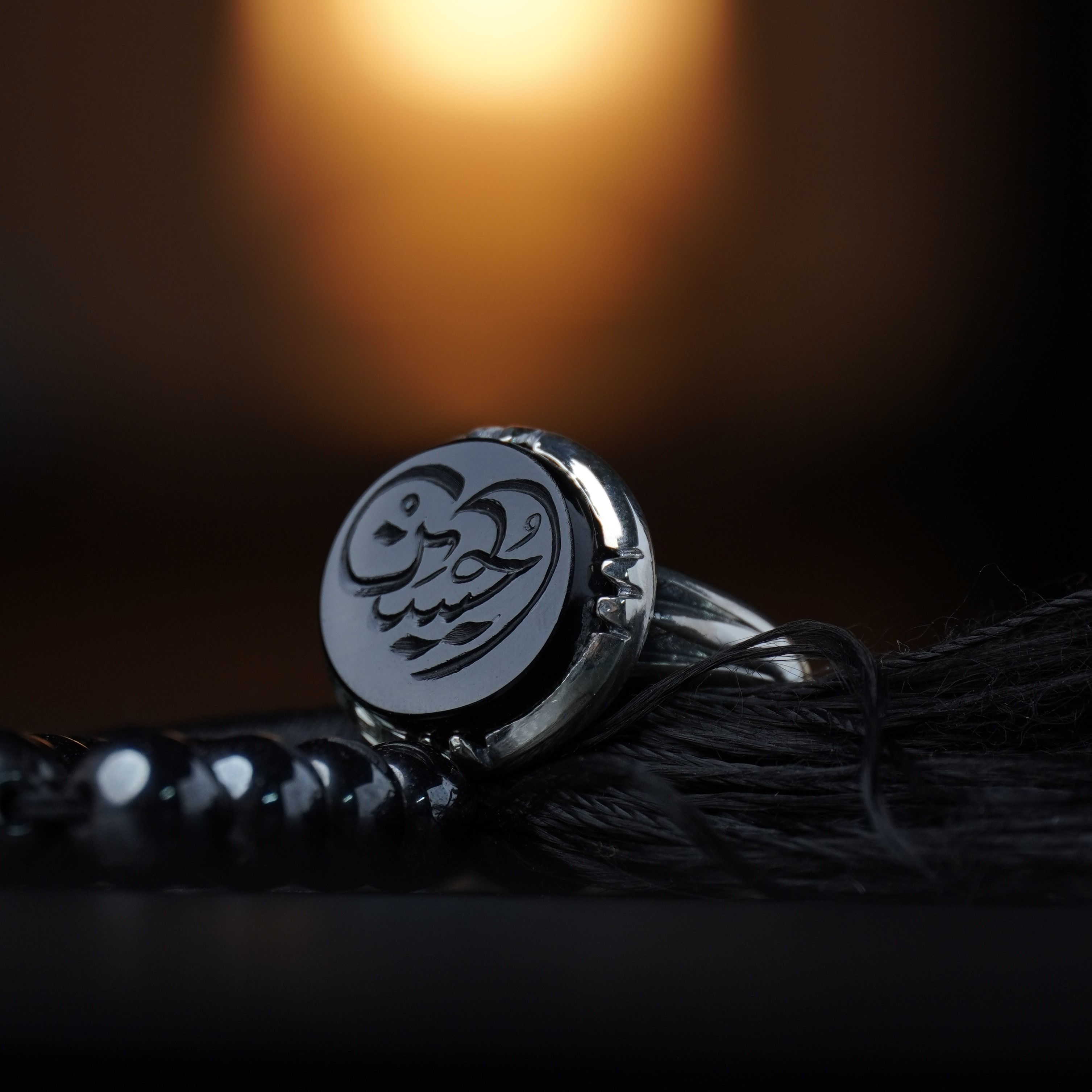 انگشتر مردانه عقیق مشکی کد 1333